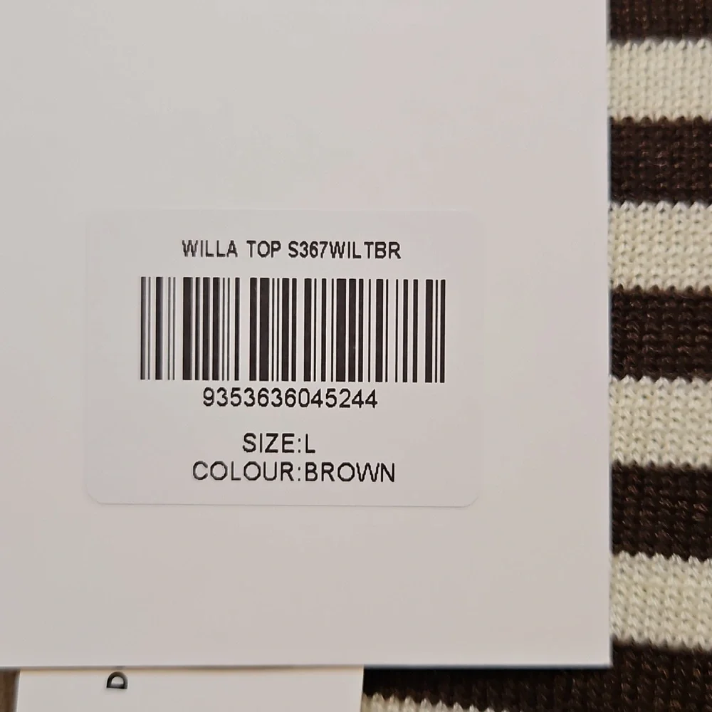 WITH JEAN Willa Brown and Cream Striped Sweater - L